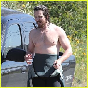 Christian Bale Shows Off His Shirtless Body At The Beach Christian Bale Shirtless Just