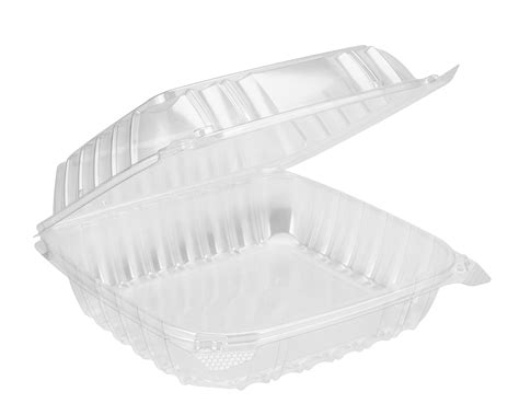 Buy Safepro 8x8x3 Clear Hinged Lid Plastic Container Case Of 100