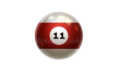 Red White Billiard Balls Number Eleven Stock Illustrations 34 Red