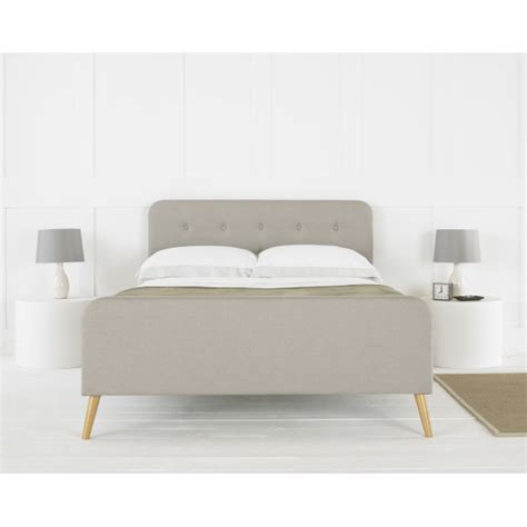 Renee Contemporary Oatmeal Fabric Bed Double And King Size