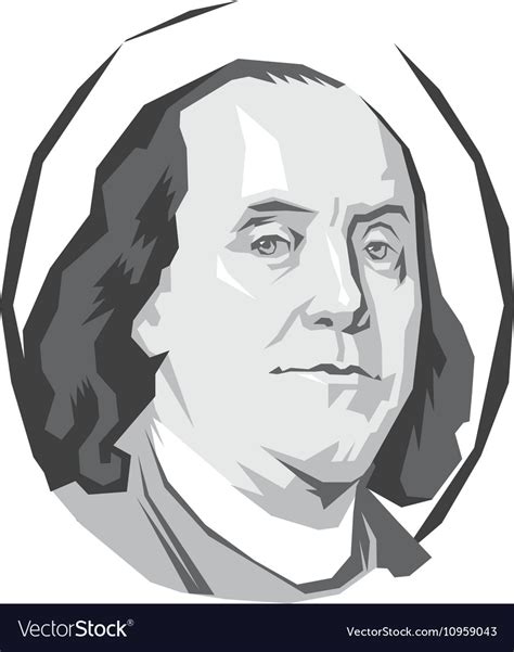 Portrait Benjamin Franklin Royalty Free Vector Image