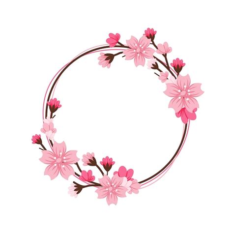 Free Vector Summer Sakura Flower Frame