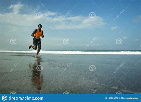 Athletic Full Body Portrait Of Young Attractive And Fit Black Afro