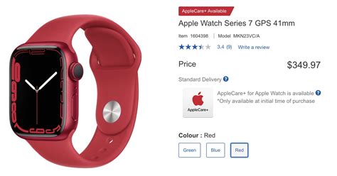 Costco.ca: Apple Watch Series 7 GPS 41mm (Red) $349.97 - Canadian