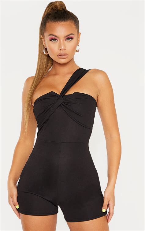 the black twist front one shoulder playsuit head online and shop this season s range of