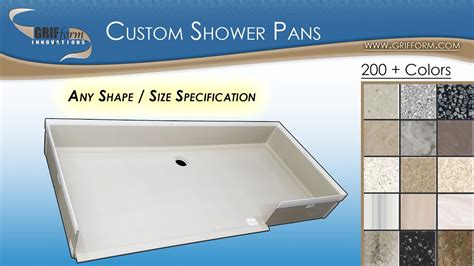 Totally Customizable Shower Pans Solid Surface Grifform