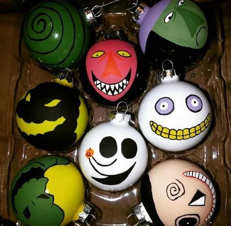 Nightmare Before Christmas Hand Painted Ornaments Etsy Nightmare