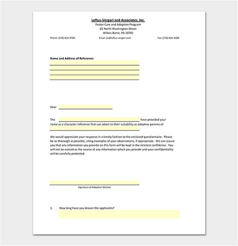 Adoption Reference Letter Format And Sample Letters Word Pdf