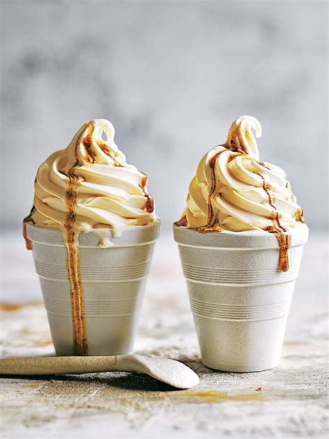 Vanilla Soft Serve Ice Cream With Maple And Bourbon Syrup Soft Serve Ice Cream Frozen