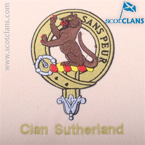 Sutherland Clan Crest Embroidered Scotclans Free Worldwide Shipping