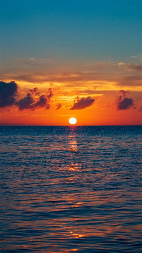 Skyline Sea Calm Body Of Water Sunset 720x1280 Wallpaper Water