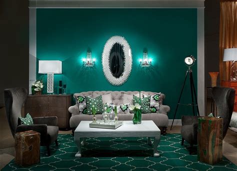 Awesome Design Ideas 9 Teal And Green Living Room Inspirasjon