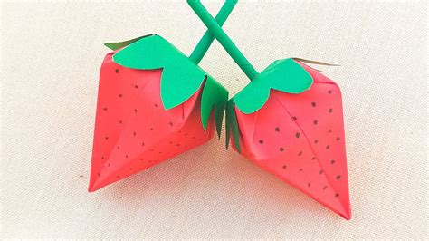 How To Make Paper Strawberry Paper Strawberry Strawberry Craft