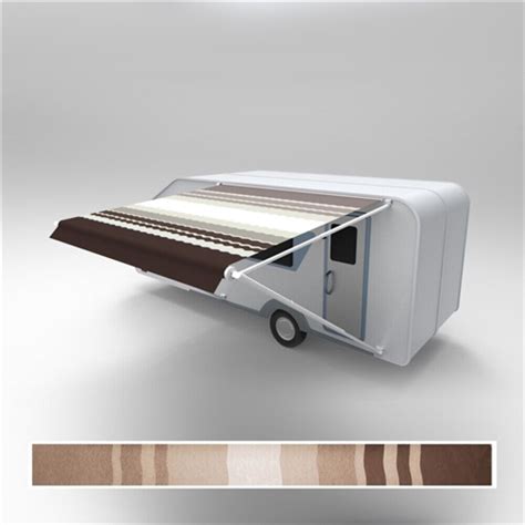 Aleko Retractable Rv Or Home Patio Awning Brown Stripes Color 16ft X