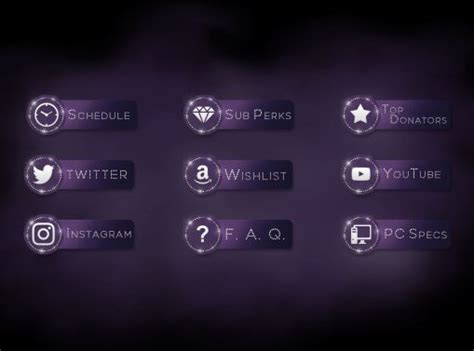 Twitch Bio Buttons For Anniefuchsia Banner Design Digital Art Design