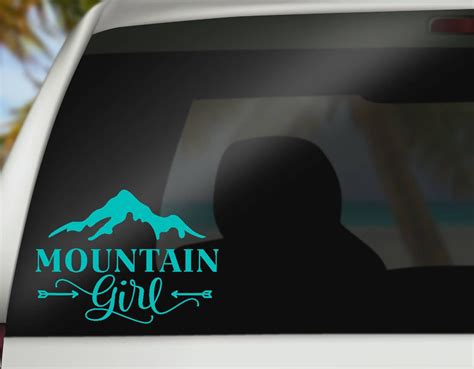 Mountain Girl Decal - Mountain Decal - Mountain Girl Car Decal - Camping Decal - Laptop Decal 