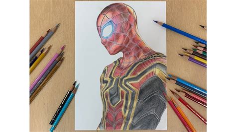 Drawing Spider Man Mk Ⅲ Iron Suit Time Lapse 蜘蛛侠 Youtube