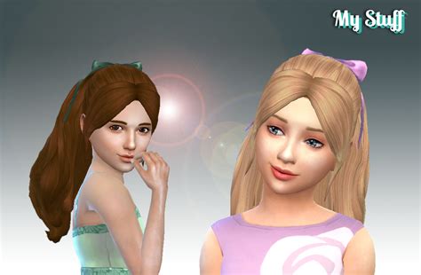 Mystufforigin Sweet Ponytail For Girls ~ Sims 4 Hairs