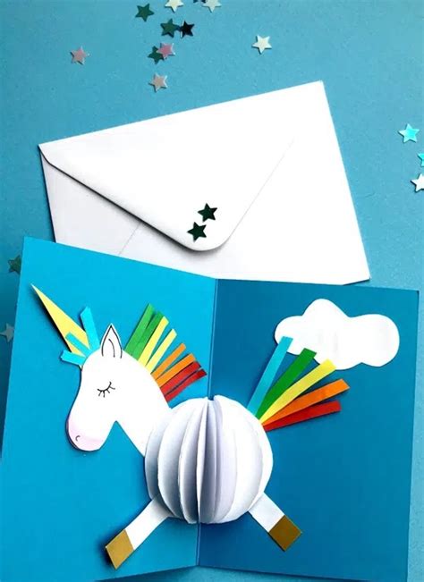 Manualidades Infantiles Tarjeta Unicornio 3d Decopeques