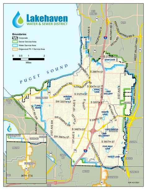 Areas Served Lakehaven Water And Sewer District Wa