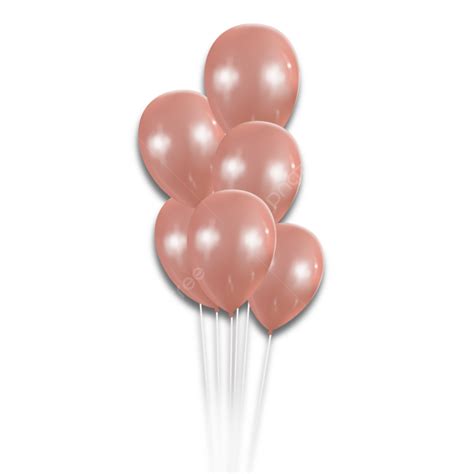 Romantic Balloon With Rose Gold Color Decoration Valentine Party Png