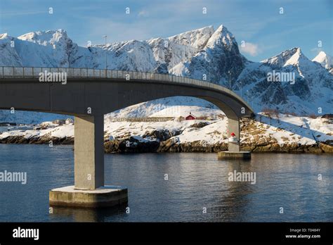 Bridge In Reine Village Lofoten Islands Norway Stock Photo Alamy
