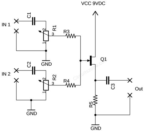 Simple Audio Mixer Circuit Based 1 Fet
