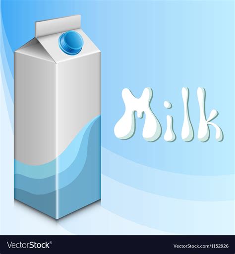 Blue Background With Milk Carton Royalty Free Vector Image