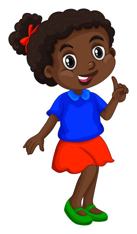 African American Girl In Blue Shirt 299871 Vector Art At Vecteezy