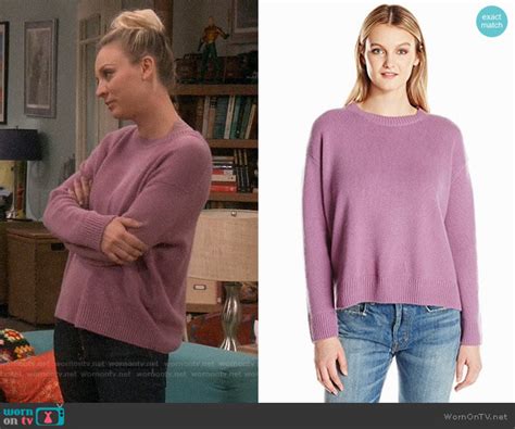 Wornontv Pennys Purple Sweater On The Big Bang Theory Kaley Cuoco