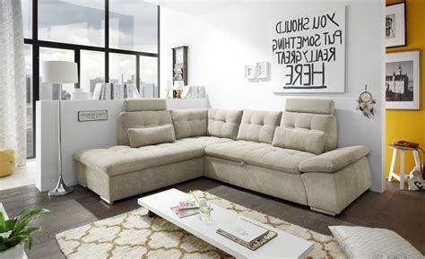 Beige ecksofas für ein stilvolles. Ecksofa Couch NALO XL Sofa Schlafcouch Bettsofa sand beige ...