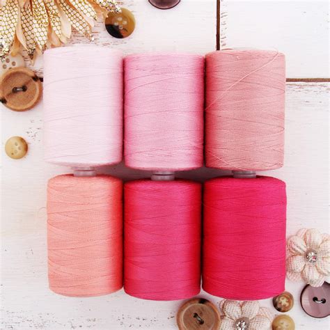 Threadart 100 Cotton Thread Set 6 Pink Tones 1000m 1100 Yards