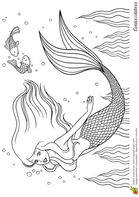Coloriage conte La petite sirène  Coloriage, Coloriage princesse