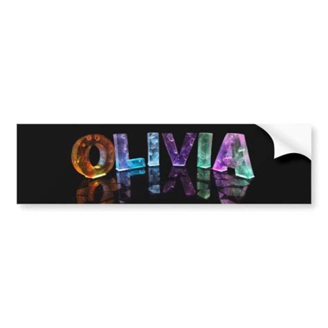 The Name Olivia In 3d Lights Photograph Bumper Sticker Zazzle