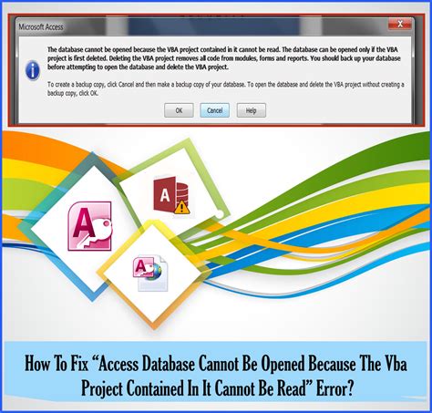 Access Dilemma Ways For The Database Cannot Be Opened Because The Vba Project Error
