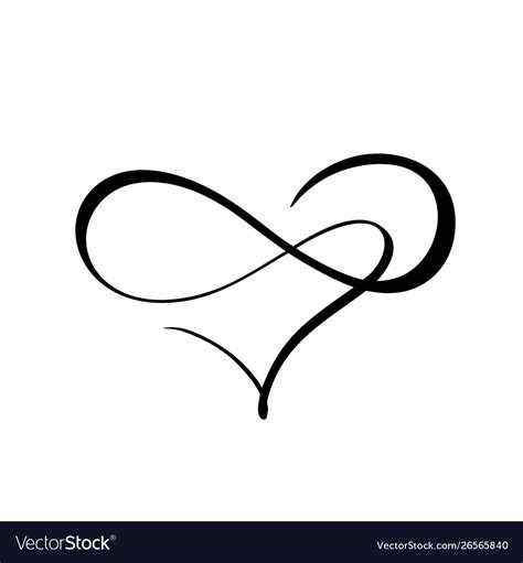 Download Black heart with infinity sign icon on Royalty Free Vector