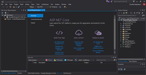 Microsoft Visual Studio Design View