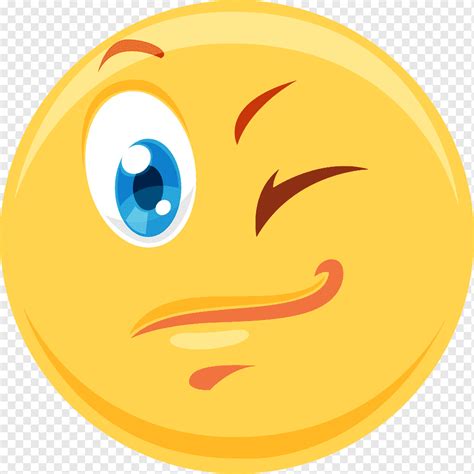 Wink Blinking, Wink blinks, orange, smiley, cartoon png | PNGWing