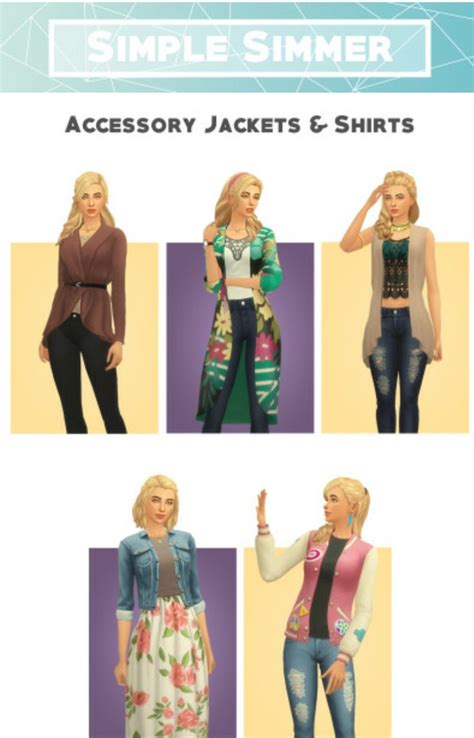 Simple Simmer Accessories Jacket Sims 4 Clothing Sims Mods
