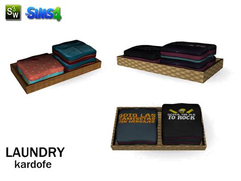 The Sims Resource Kardofelaundrybasket With Folded Clothes