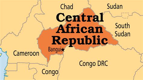 Central African Republic World Map Us States Map