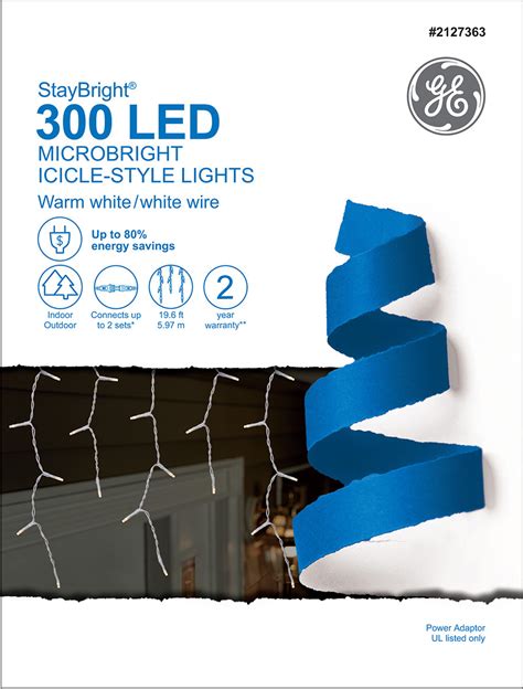 Ge Staybright Led Microbright Icicle Style Lights Ct Warm