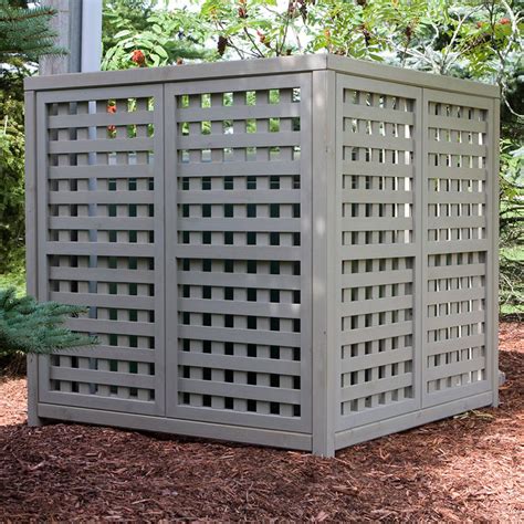 The outdoor essentials' vinyl corner accent the outdoor essentials' vinyl corner accent fence panel kit will enhance your outdoor living area by adding decorative touches to garden borders and driveway edges or hiding less attrative utility boxes and hvac compressors. to hide my heat pump, then for my decorative fencing- use ...