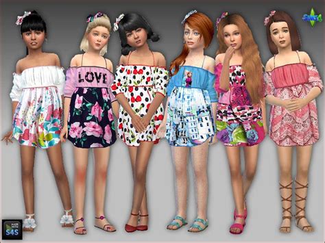 Summer Dresses And Hair Bows Child Version By Ilovesaramoonkids Sims