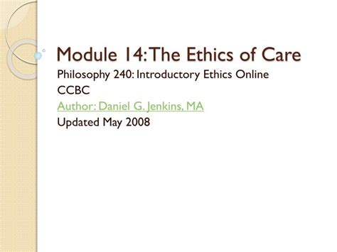 Ppt Module 14 The Ethics Of Care Powerpoint Presentation Free