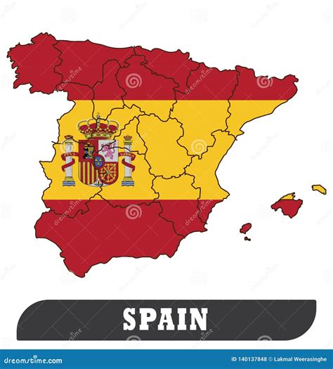 Carte Espagnole Et Drapeau Espagnol Illustration De Vecteur