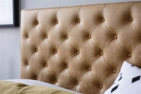 20 Brown Leather Tufted Headboard