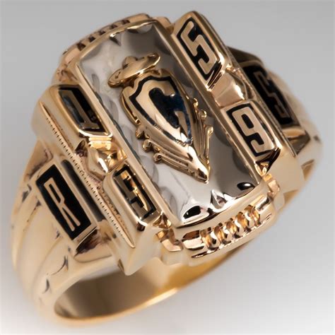 1959 Class Ring Rs Initial C Crest 10k Gold Josten Mfg Rings For Men
