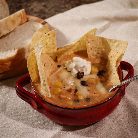 This tortilla soup recipe is a bit spicy because of the jalapeno. Chicken Tortilla Soup - The WoodWorking Baker