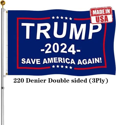 Double Sided Save America Again Trump 2024 Flags 3x5 Outdoor 3ply 200d